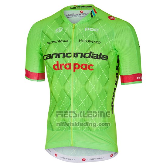 2016 Fietskleding Cannondale Drapac Groen en Zwart Korte Mouwen en Koersbroek
